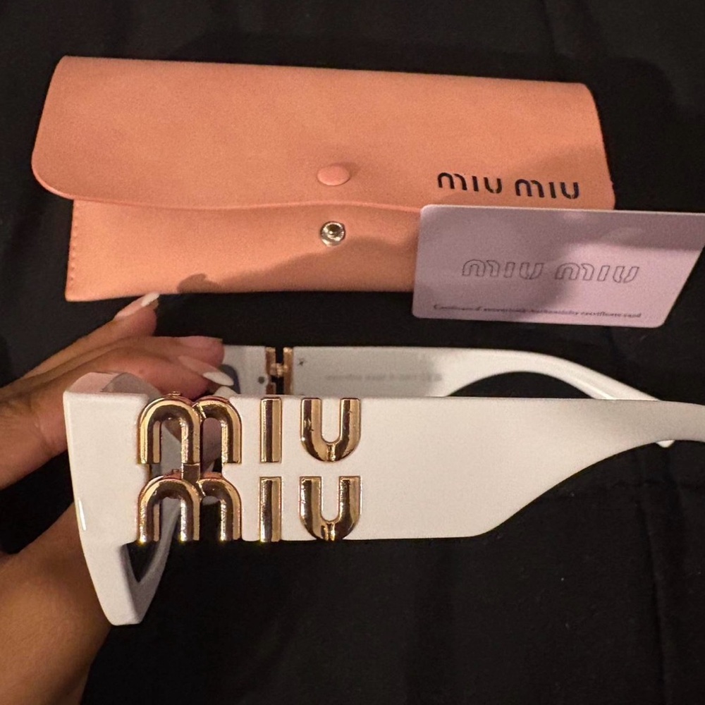 Miu Miu White Clutch with Gold Logo